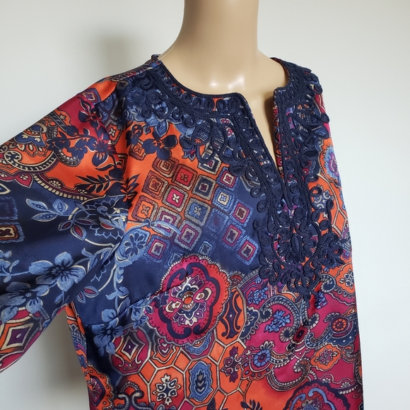 Jones New York embroidered tunic top size L - Picture 7 of 9
